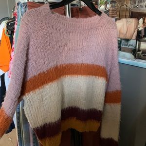 striped, cropped sweater